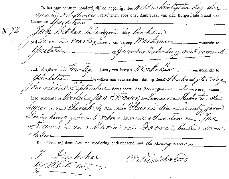 18950928 ovl akte 72 Jan Straver wdn Huberta d Keijzer